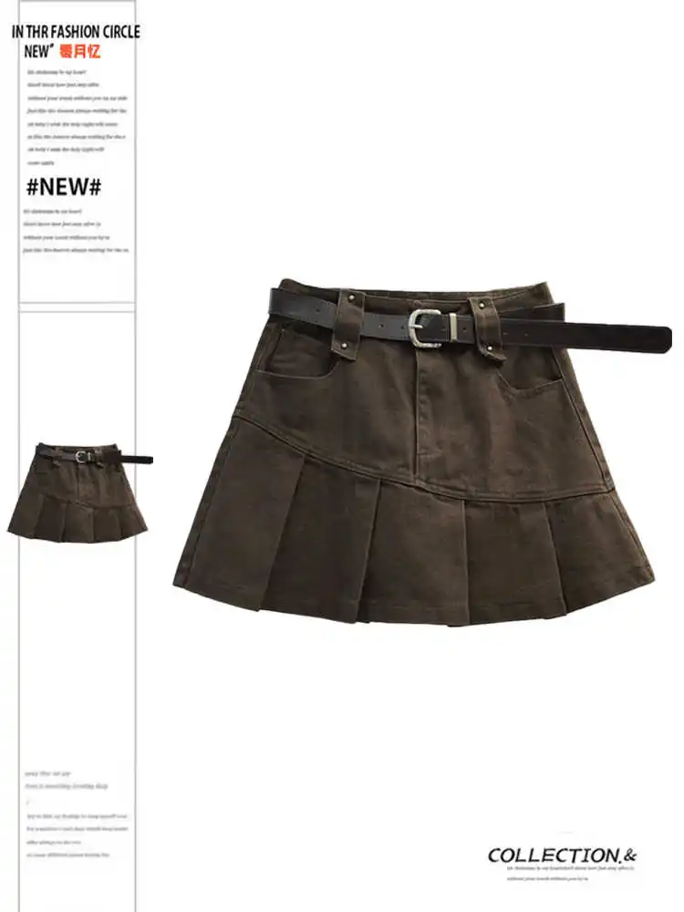 

Женские мини-плиссированные юбки 2000-х годов, эстетические корейские уличные вечерние майя, дизайн Y2k E-girl, Harajuku, вечерние трапециевидные юбки в стиле панк, новинка