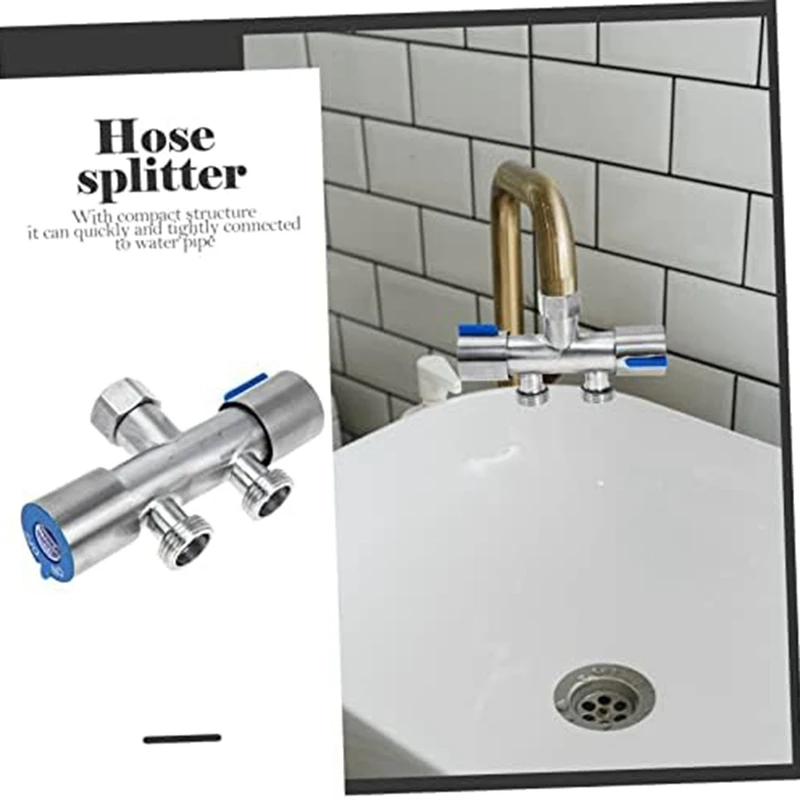 2Pcs Faucet Shunt Outdoor Hose Outdoor Plug Adapter Water Hose Connector Hose Splitter Two Way Tap Splitter Machine