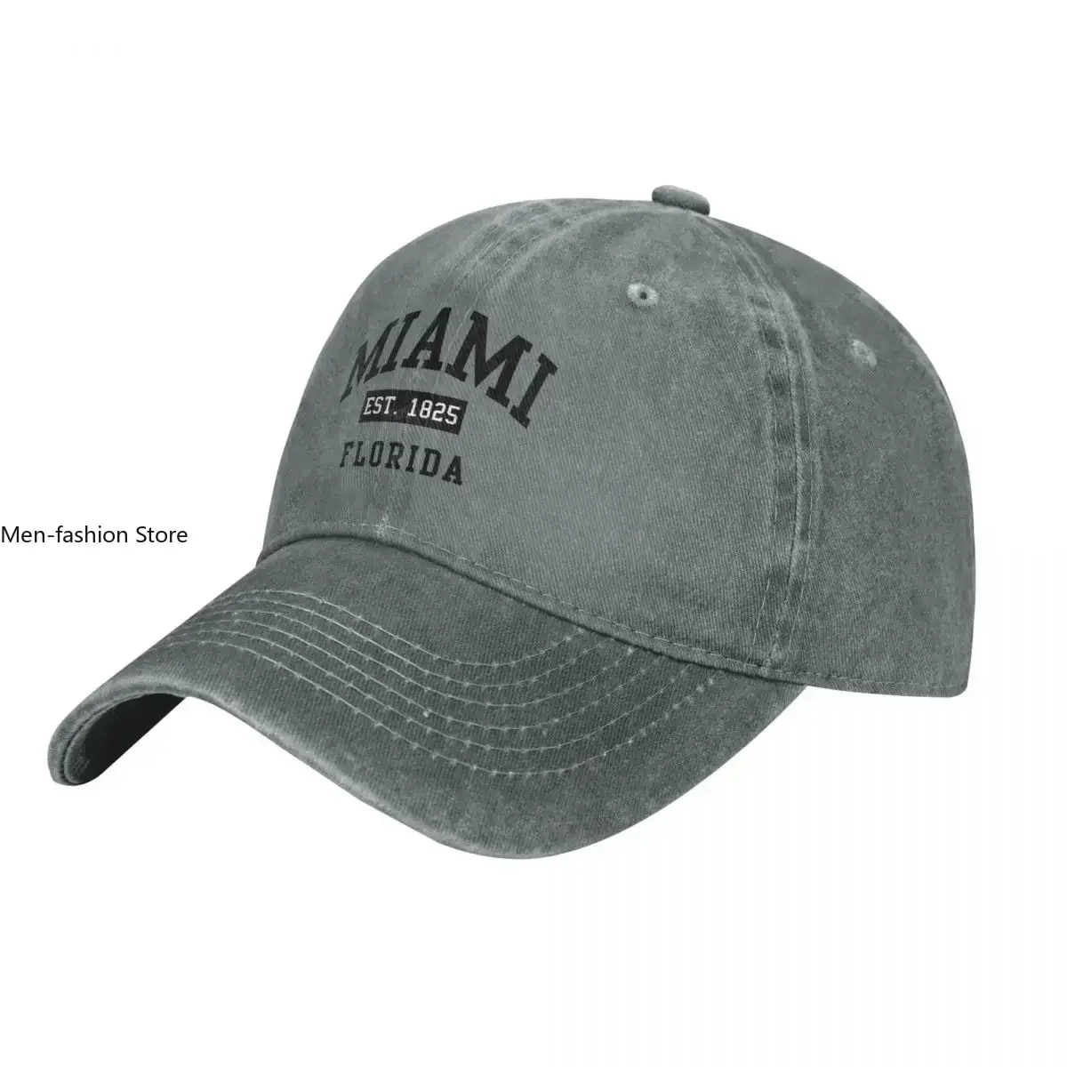 MIAMI EST.1825 FLORIDA High-end Denim Washed Baseball Cap For Women Sport Female Snapback Caps Hot Sale Street Tide Hat