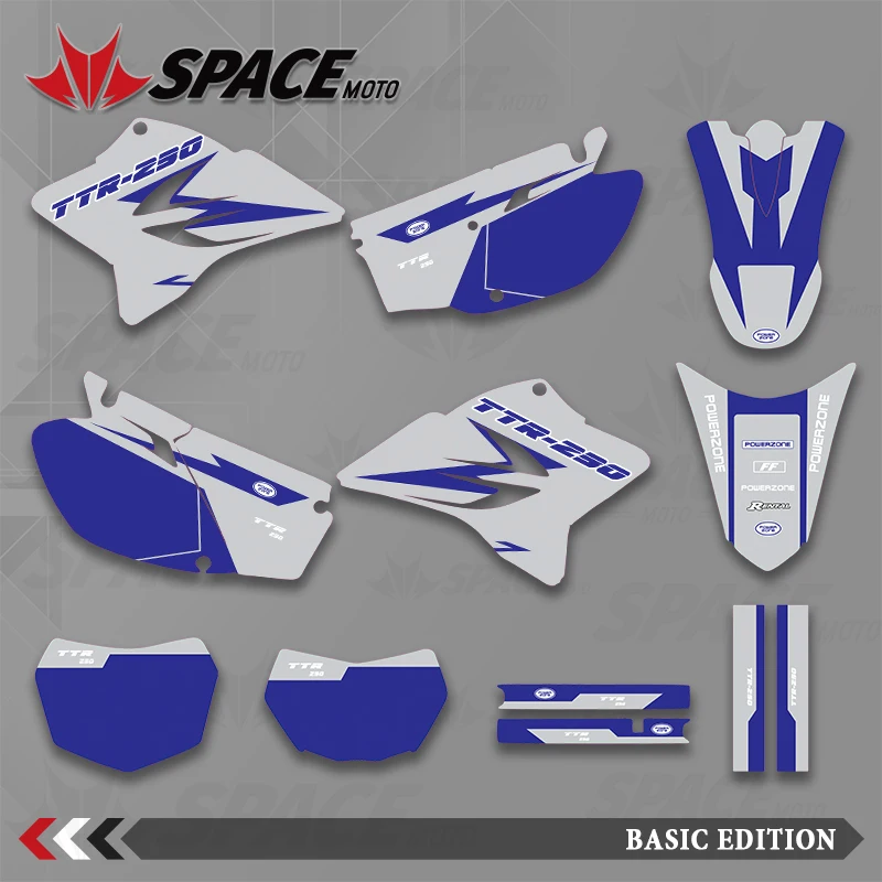 الفضاء موتو الرسومات خلفية الشارات ملصقات دراجة نارية لياماها 05-18 TTR230