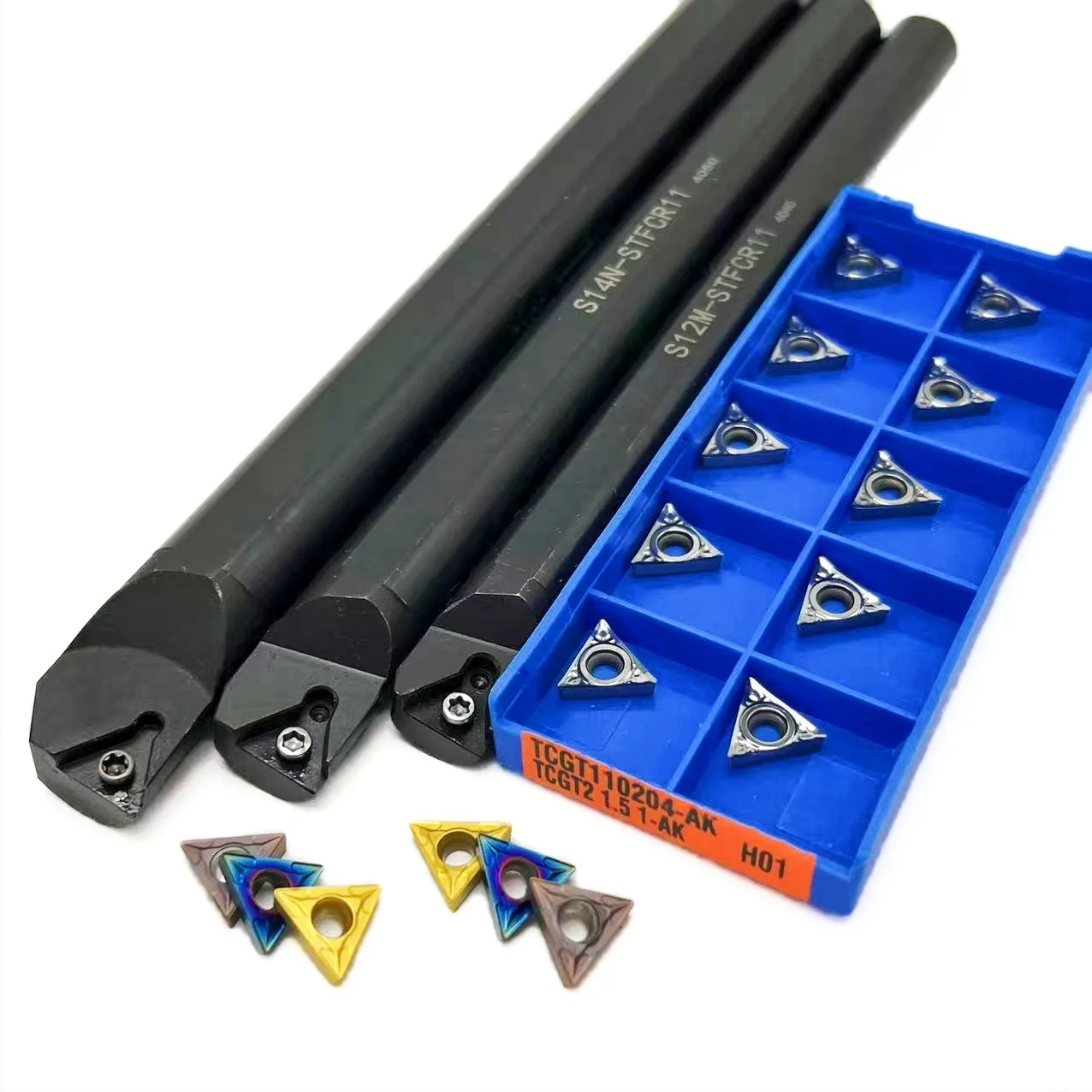 TCMT110204 Carbide Insert for 1pc S14NK STFCR11 S10K S12M S16Q STFCR11 CNC Lathe Cutter Tool STFCR Internal turning tool holder