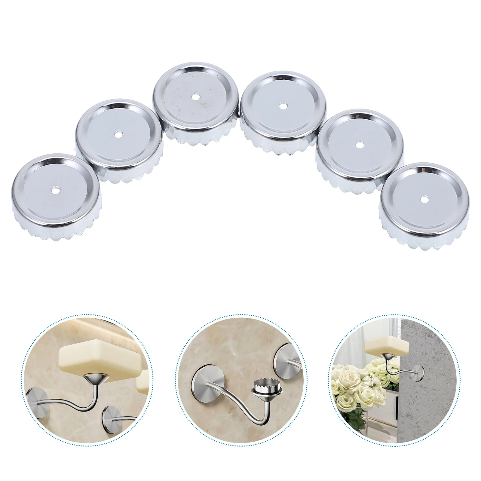 

6 Pcs Magnetic Soap Holder Caps Stainless Steel Draining Mounted Bathroom Supplies Soap Drying Stand Parts For Mount Soap Dish