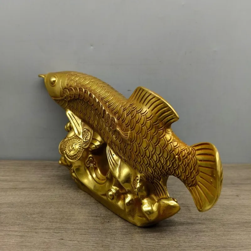 Pure copper golden arowana ornament, brass 