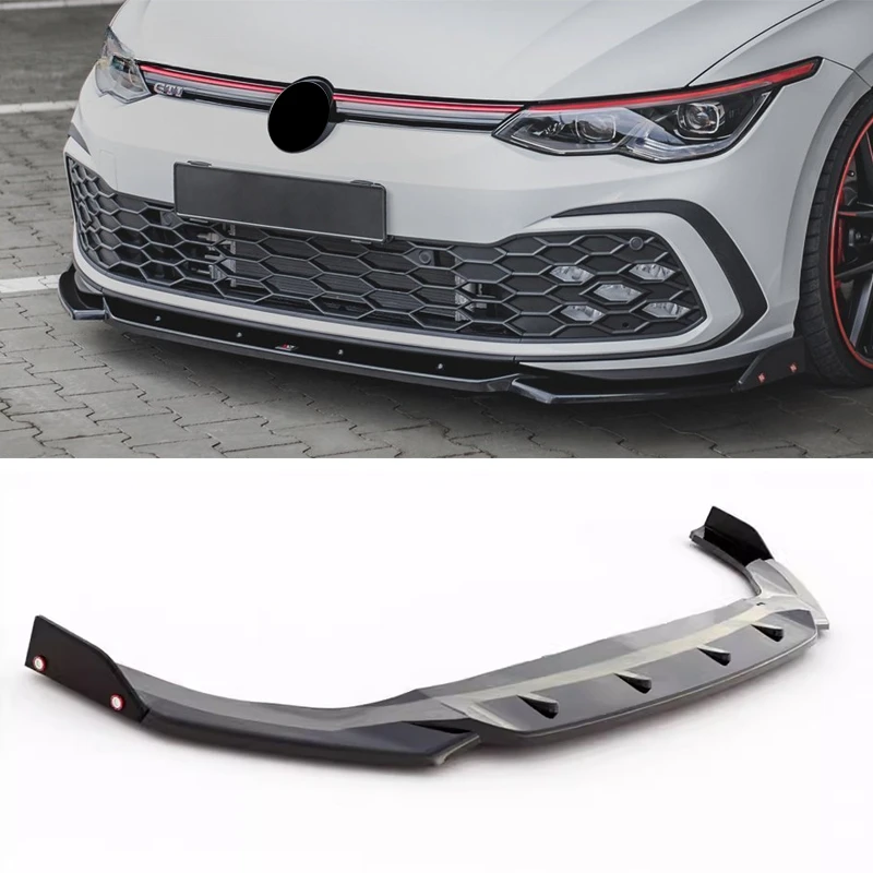 High quality wholesale Front Bumper Lip MAX Style V3 Front Splitter Spoiler body kit For VW golf 8 mk8 GTI R-Line 2021 2022 2023