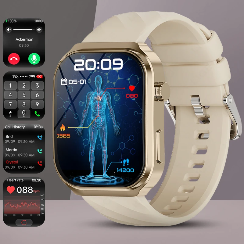 LIGE AI التشخيص الطبي الصحة ECG + PPG ساعة ذكية الرجال مراقبة درجة حرارة الجسم SmartWatch الرجال مقاوم للماء ساعة رياضية النساء