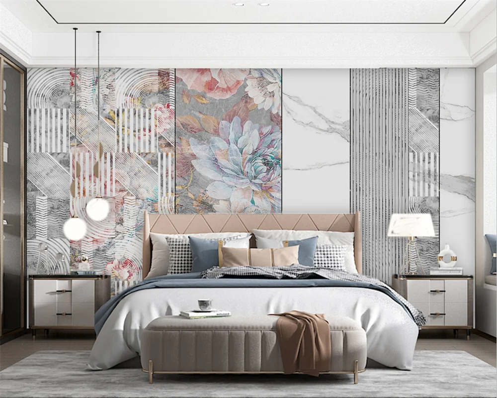 beibehang papel de parede Customized new modern jazz white marble pattern bedroom living room three-dimensional wallpaper