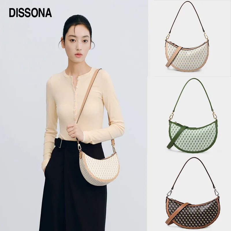 DISSONA Women's Handbag 2025 New Lucky Pouch Shoulder Bag Crossbody Bag Underarm Crescent Bag