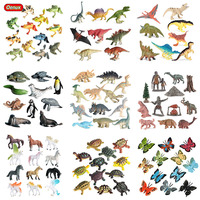 Oenux Solid Animals Action Figures Wild Ocean Insect Model Set Dinosaur Butterfly Fish Bird Turtle Frog Lizard Figurines Kid Toy
