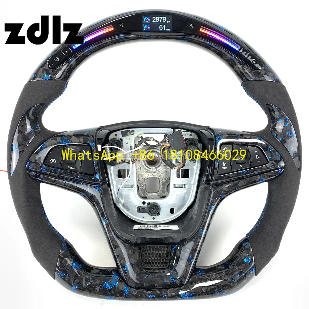 

Индивидуальный светодиодный синий порошок из кованого углеродного волокна, руль для Chevrolet Corvette C5 Camaro Kelvin Malibu, автомобильный руль
