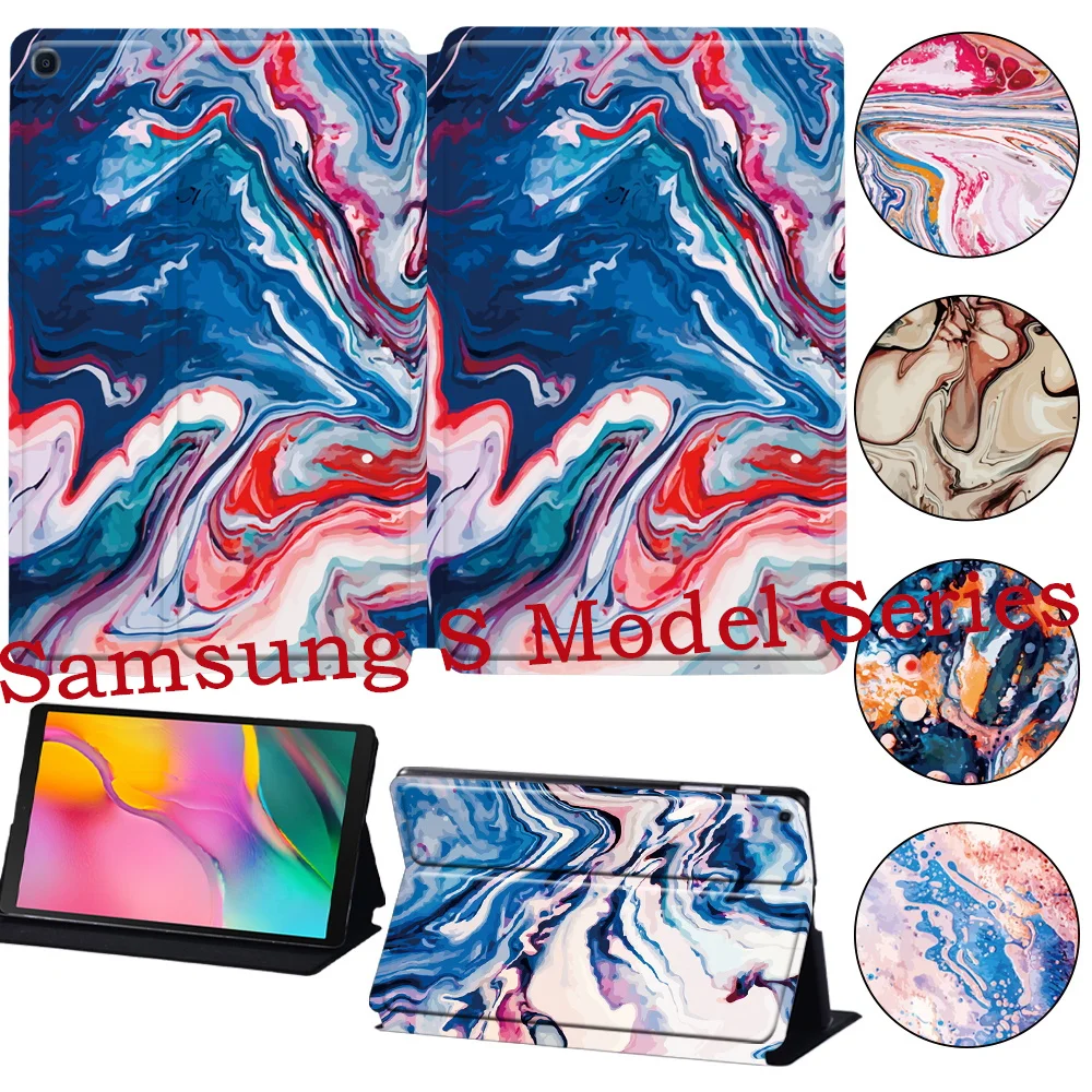 

Tablet Case for Samsung Galaxy Tab A8 10.5 Inch/S4 T830 /S5e T720/S6 T86010.5 Inch/S7 T870/Tab S6 10.4 Inch Ink Paint Series