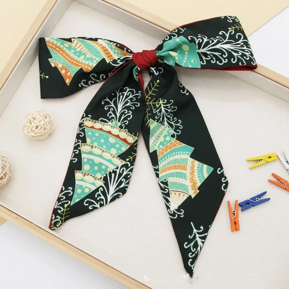 

Neck Tie Bag Scarfs Accessories Bow Korean Style Scarves Long Silk Scarf Hair Ribbon Christmas Hair Band Female Printed Scarf