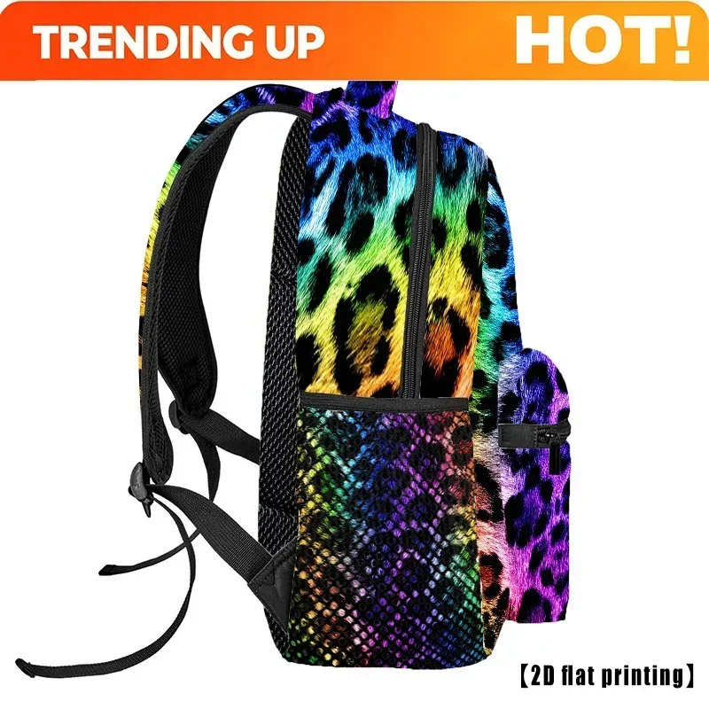 Custom Bag Colored Leopard_1 (2), Travel Casual Backpack, Backpack, Oversized Backpack, Business Bag, Can Accommodate 17-inch La
