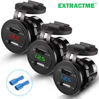 Extractme Waterproof 4.2A Dual Usb Car Charger Adapter Cigarett Lighter Usb Car Socket Charger Auto Accessori Phone Lighter