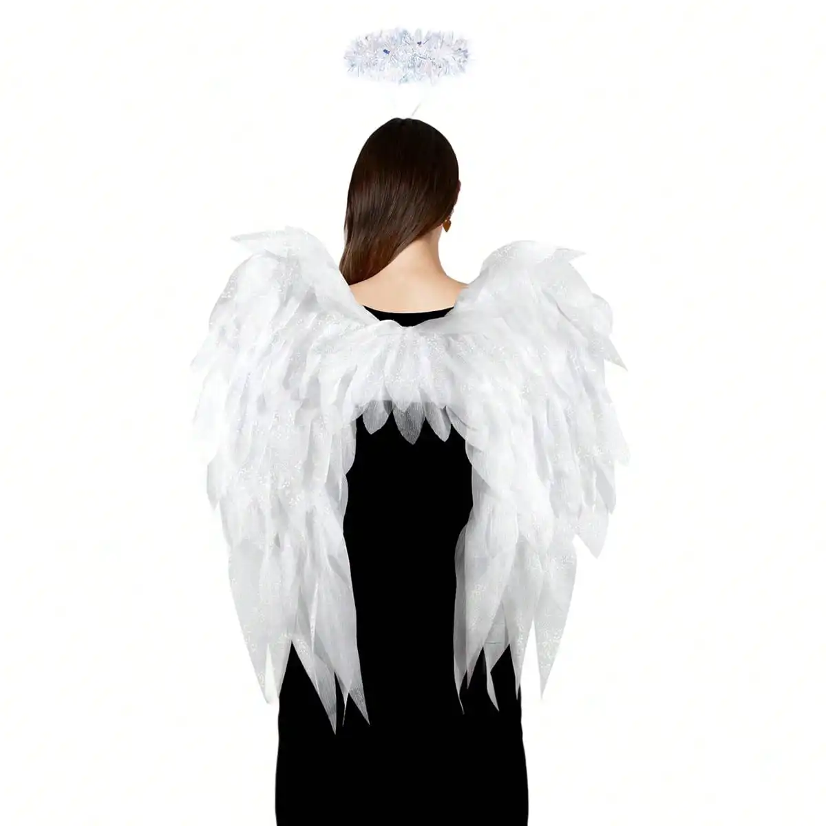 Adult Angel Wing Lightweight Feather Angel Wings and Halo Headband for Cosplay, Party, and Costume Accessories