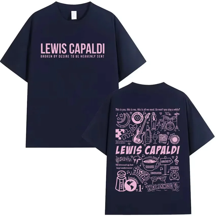 2026 Lewis Capaldis men's 100%cotton hiphop style retro Tshirt Women's Unisex oversized Y2K Tee Casual Loose Outdoor streetwear