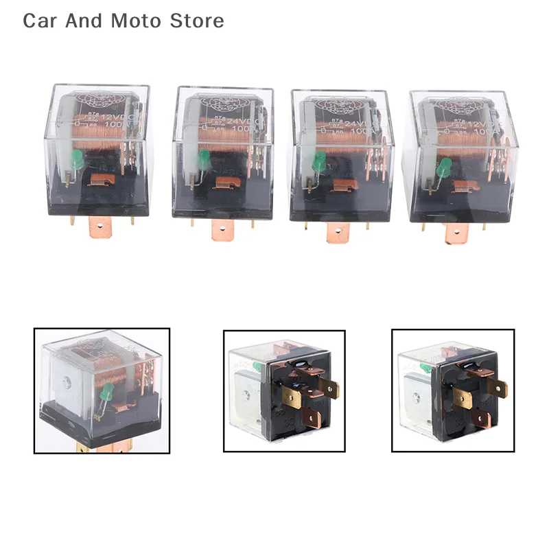 Waterproof Automotive Relay DC 12V / 24V 80A 100A 4/5Pin SPDT Car Control Switch Device Car Relays High Capacity Switching Relay