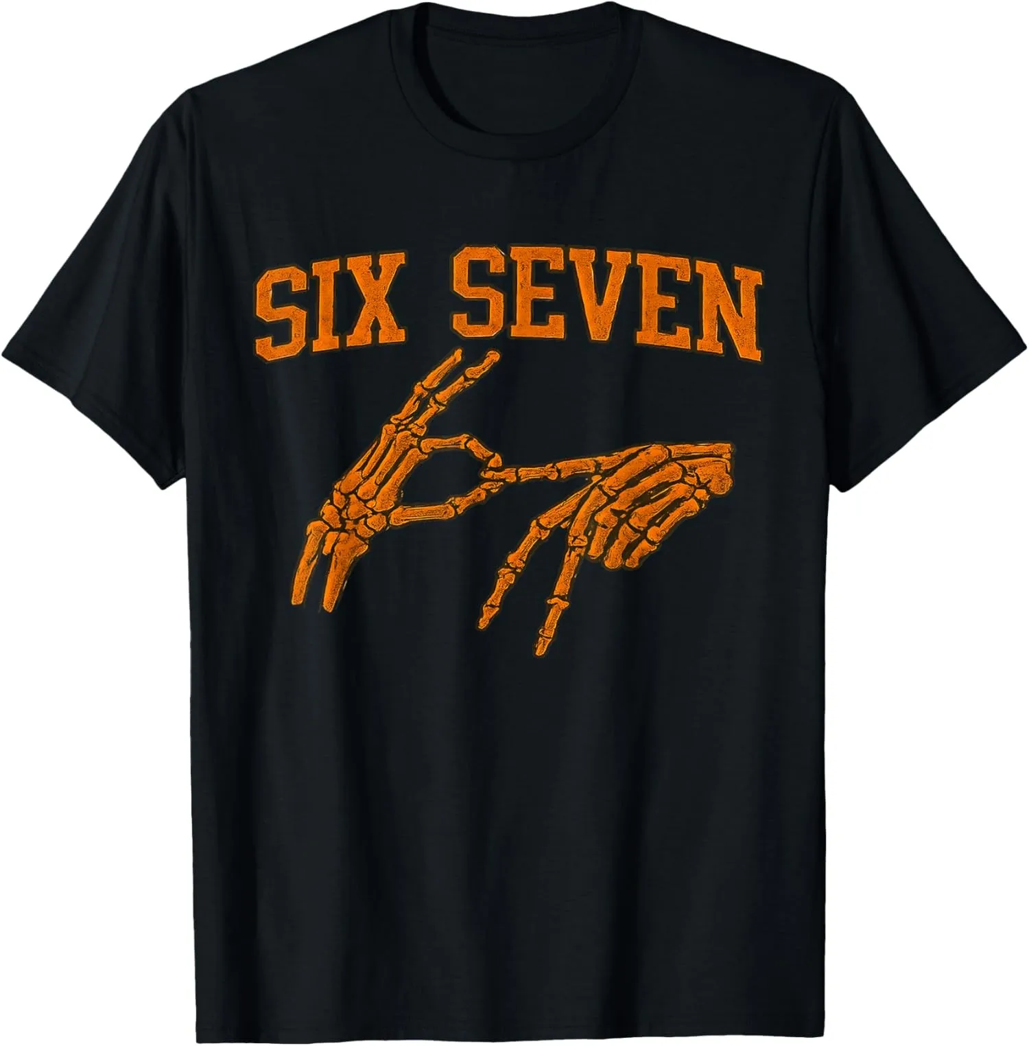 

Забавная футболка унисекс с изображением 67, шесть семи скелетов, рук на Хэллоуин, мем