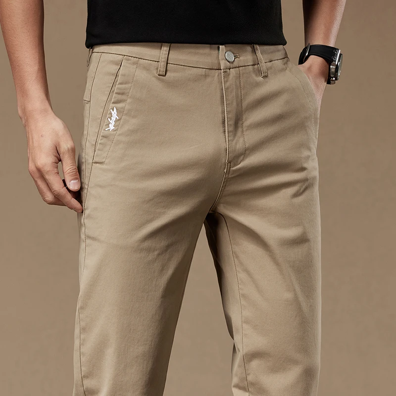 

Business Casual Trousers Men's 2024 Autumn New Men's Clothes Work Pants Male Formal Dress Straight Pants Black Gray Khaki