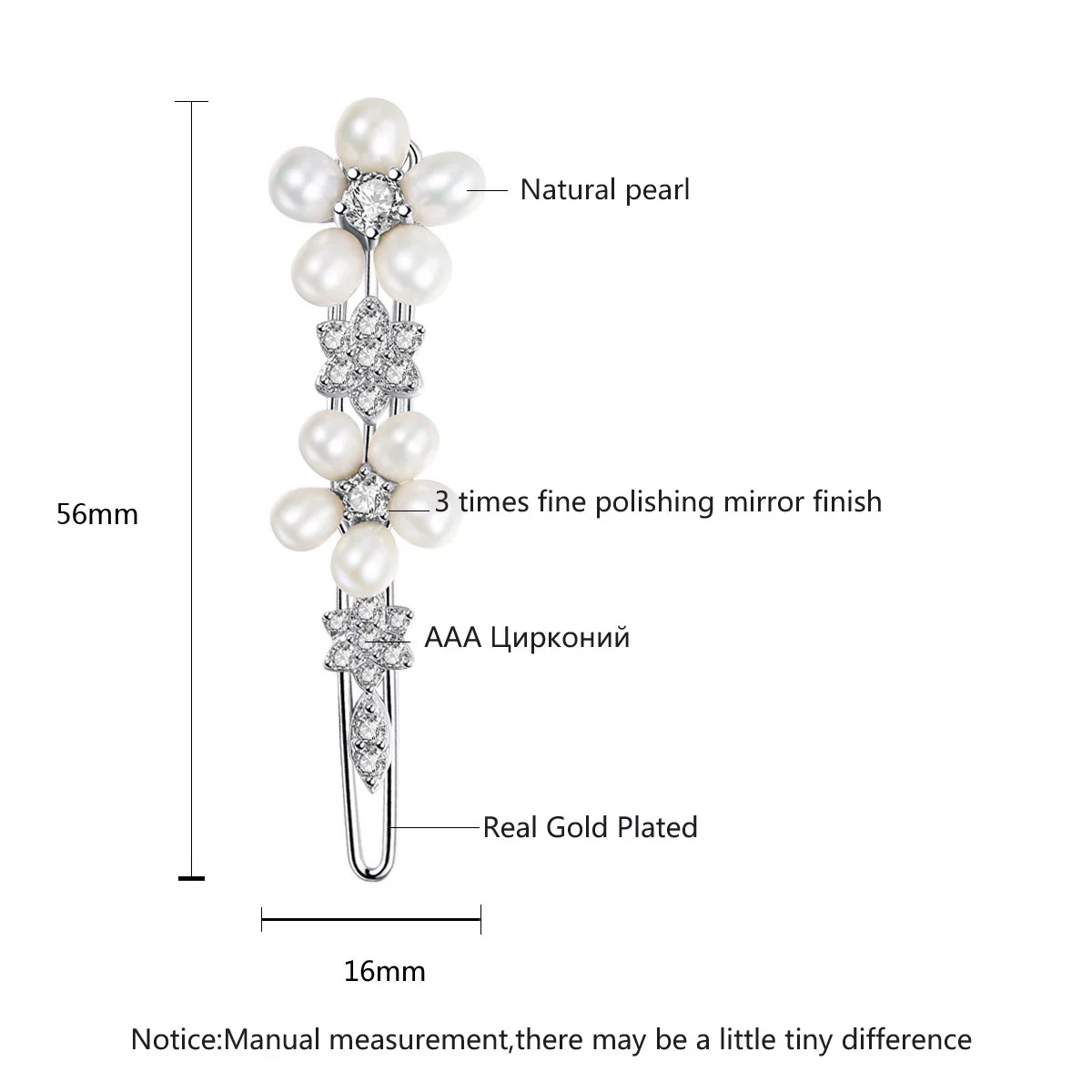 LUOTEEMI Freshwater Pearl CZ Hair Pins and Clips Cubic Zirconia Flower Bridal Hair Jewelry for Wedding Luxury Accessories Gifts