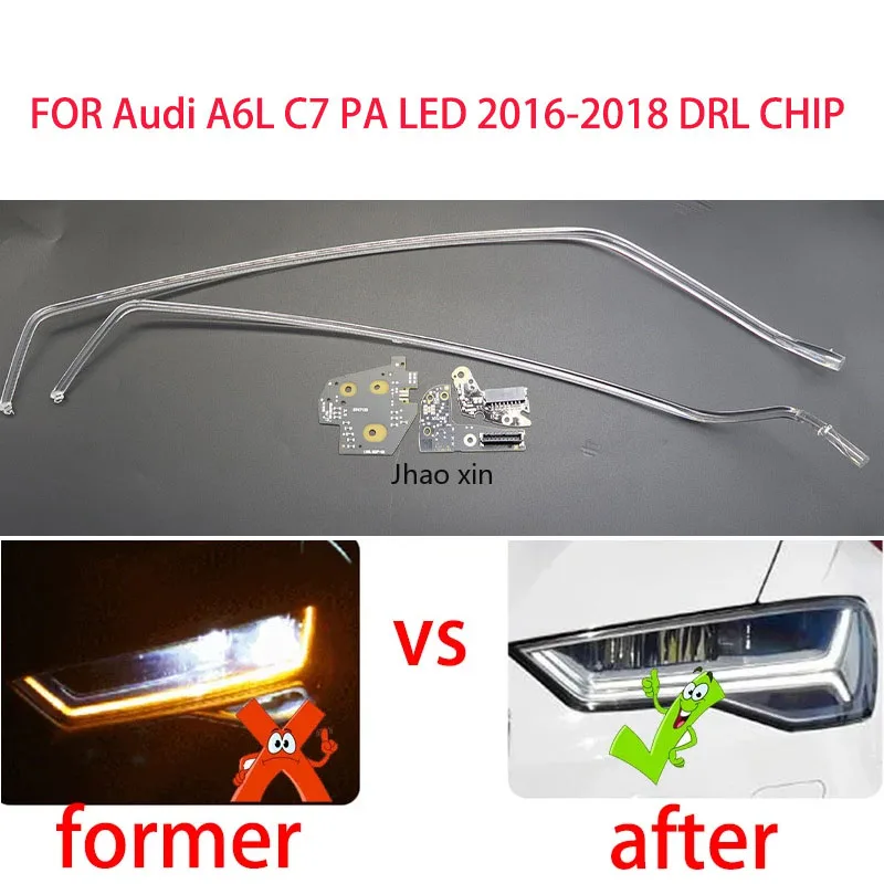 

For Audi A6L C7 PA LED 2016-2018 Car Headlights DRL Light Strips Angel Eyes Chip Ballast Module Illuminations Maintenance Parts