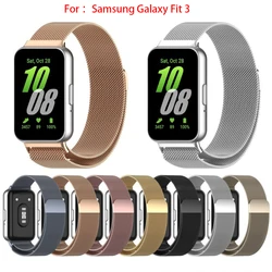 Magnetic Metal Strap For Samsung Galaxy Fit3 Smart Wristband Replacement Milanese Magnetic Loop Watchband For Fit 3  Wrist Strap