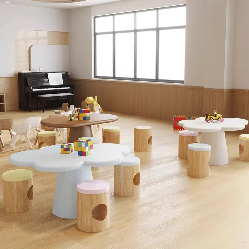 Table and chair set, kindergarten toy table, baby study table, Nordic irregular cloud coffee table