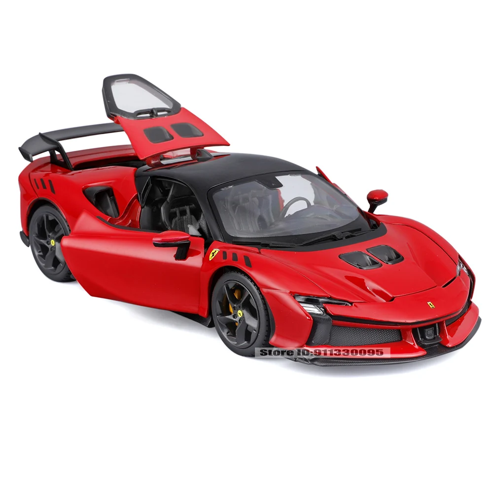 Bburago 1:24 Ferrari SF90 XX STRADALE alliage véhicule de luxe moulé sous pression voitures modèle jouet Collection cadeau cadeau d'anniversaire pour garçon