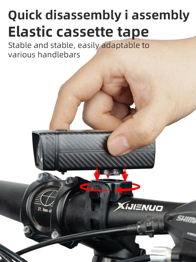 Neue wasserdichte Mountainbike-Frontleuchte, LED-Fahrradscheinwerfer, wiederaufladbare USB-Fahrradlichter für Nachtfahrten – Detail 9