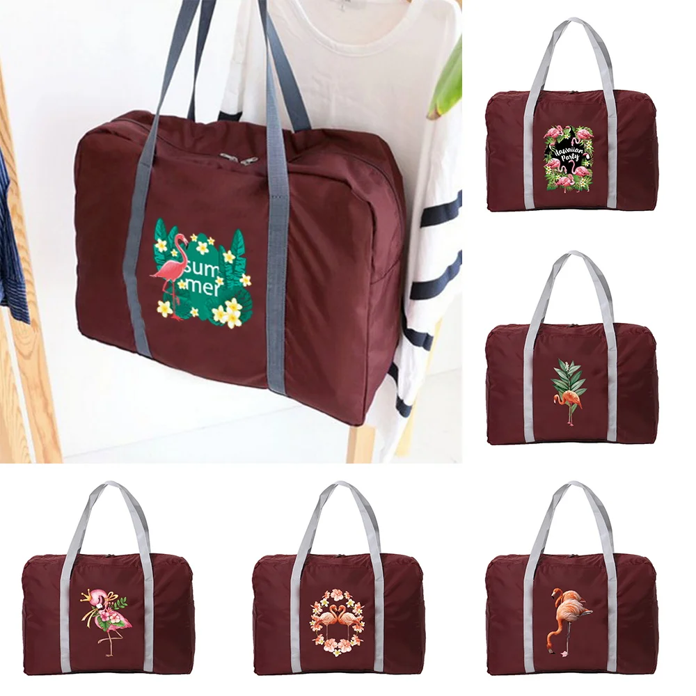 Flamingo Pattern Printing Large-capacity Portable Travel Bag Unisex Travel Accessories Foldable Portable Storage Bag
