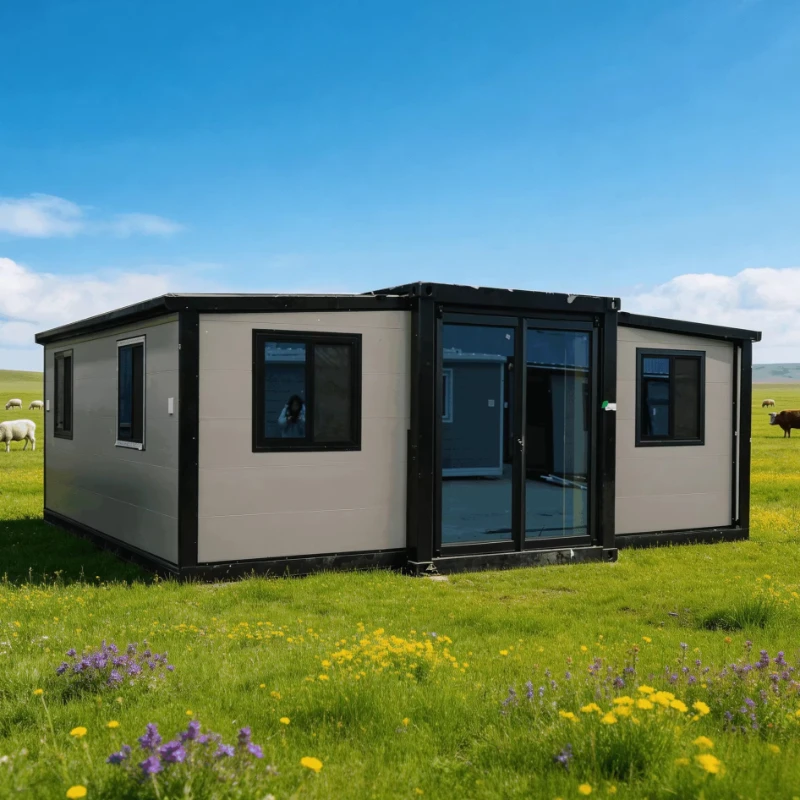 Expandable House Customized Kitchen Layout Waterproof Structure and PU Insulated Panel Modern Tiny Expandable Container House