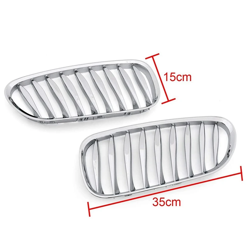 Front Fence Grill Grille ABS Chrome For-BMW Z4 E85 E86 2003-2009 51117117757 51117117758