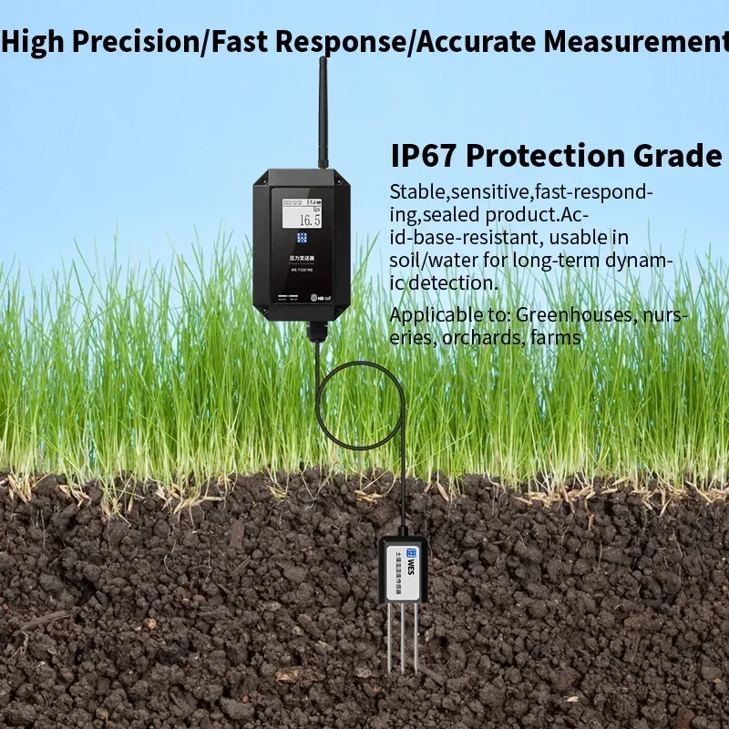 LoRa 4G NB-IoT 0.0-14.0ph Accuracy LCD 1-Year Battery IP68 3in1 Probe PH Soil Meter Sensor for Agriculture