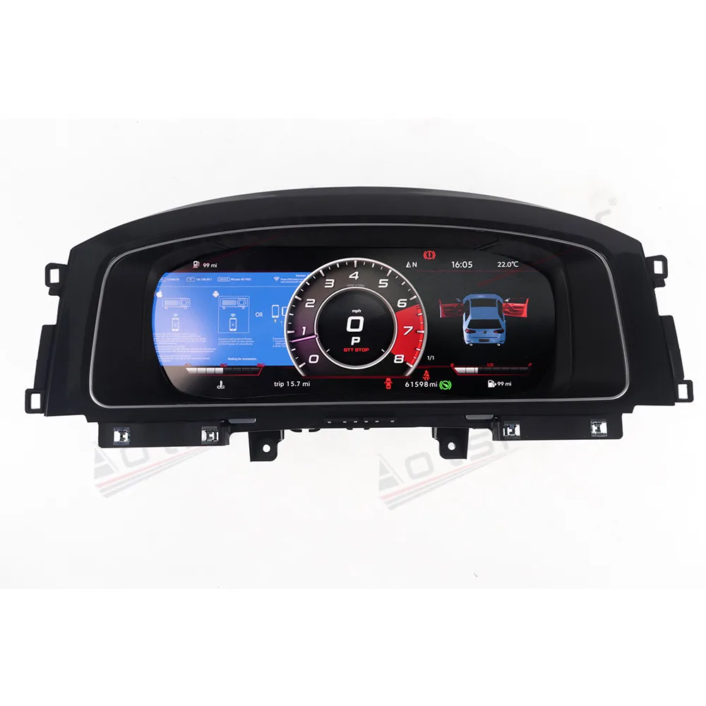 12.3 inch For Volkswagen Golf 7 LCD instrument panel Digital Cluster Virtual Multimedia Player Speed Screen Meter Dashboard