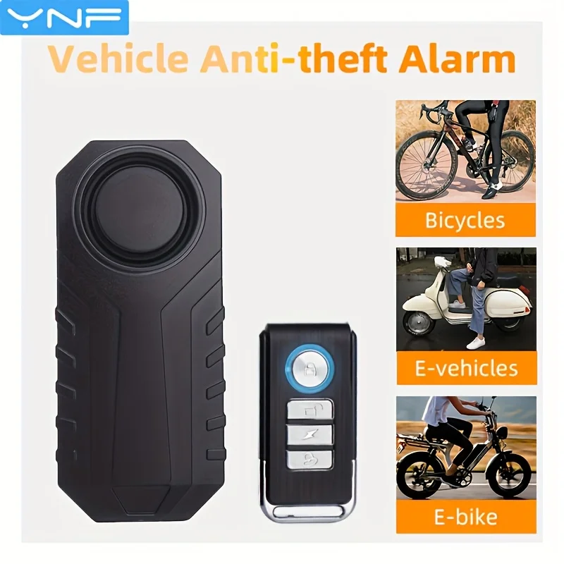

YNF Motorcycle Burglar Alarm with Remote Control 113DB Wireless Waterproof Car Electric Bicycle Security Anti Lost Alarm