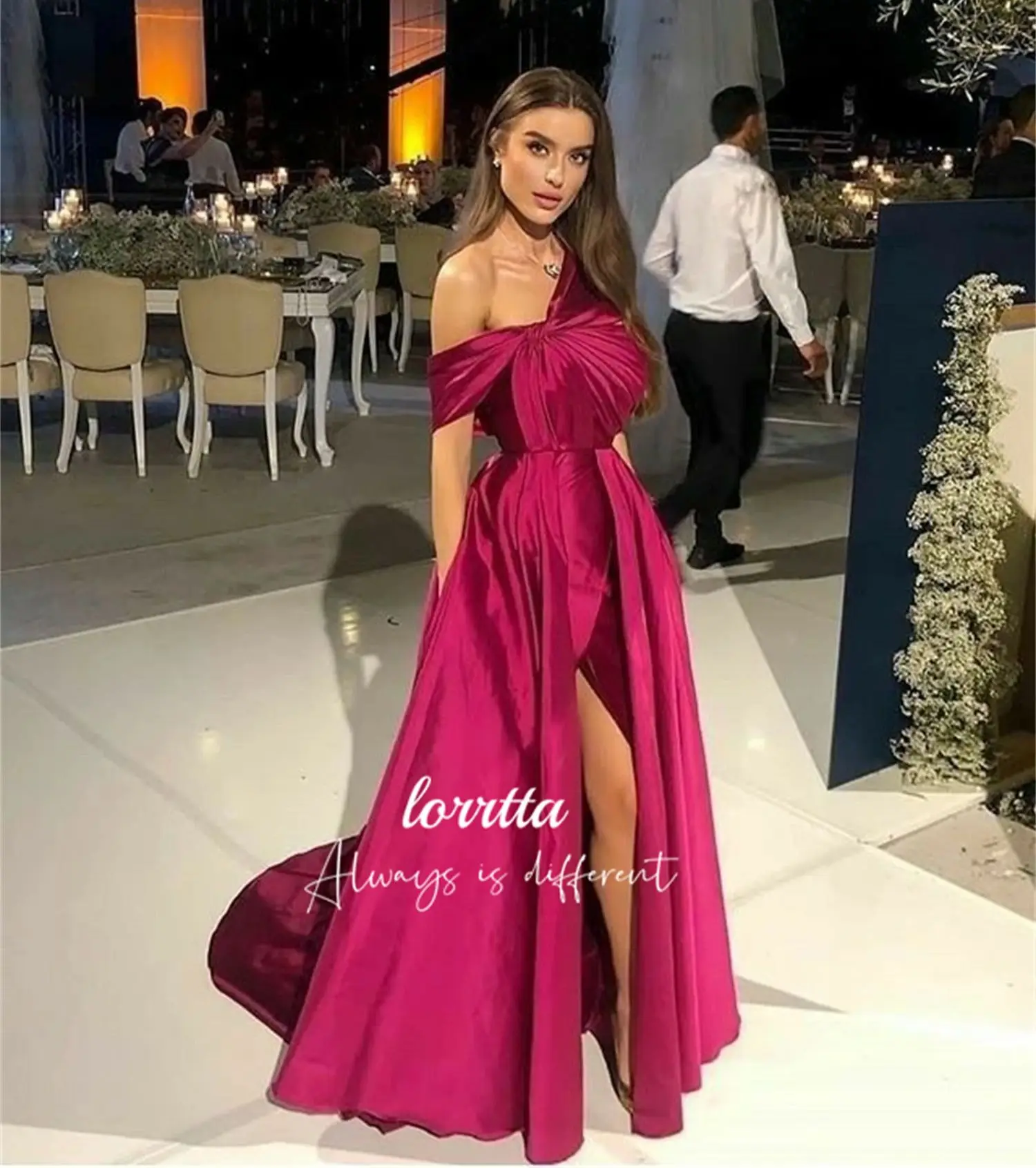 Lorrtta One Shoulder Sleeve Ball Gown Line A Evening Dress Wedding Dresses for Special Occasions Customized Prom Formal Party