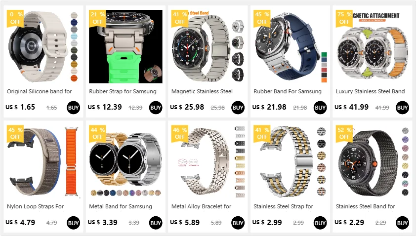 Original Silikonarmband für Samsung Galaxy Watch 7 FE 6 4 Classic 5 Pro 44mm 40mm 43mm 47mm 45mm Armband Galaxy Watch6 7 – Detail 1