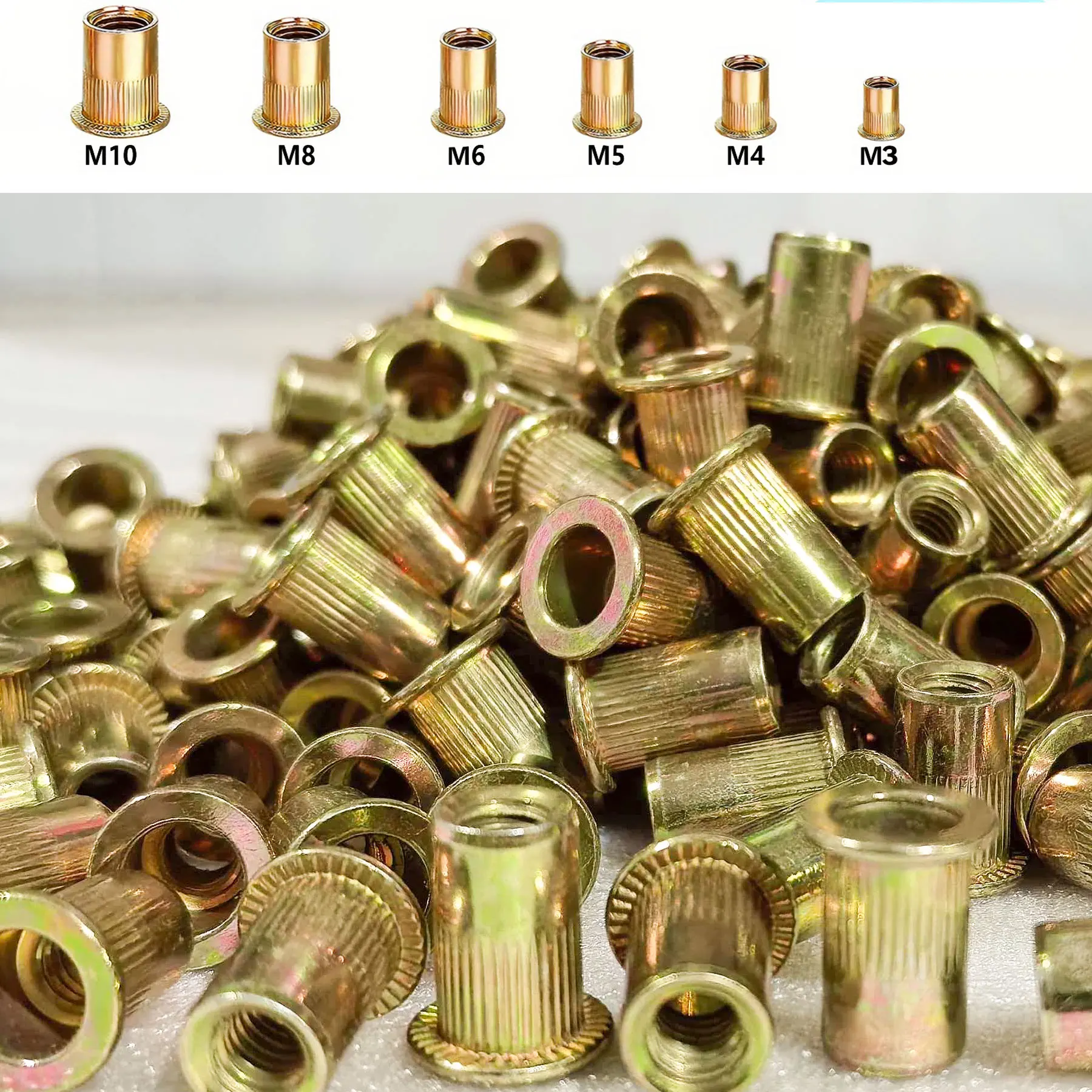rivet nut sorting tool, 6 sizes freely combined, (M3 M4 M5 M6 M8 M10), suitable for sheet metal assembly, furniture repair
