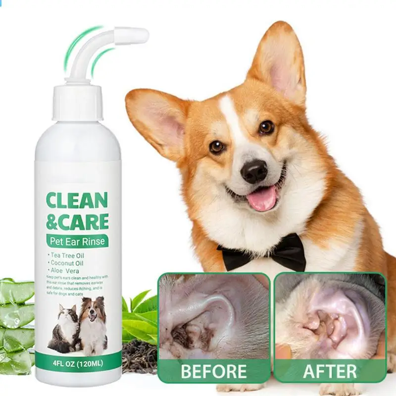 Ear Drops For Dogs 120ml Non-irritating Ear Solution Ear Cleaning For Dogs Effective Dog Ear Wash Cat Ear Cleaner Pet Supplies