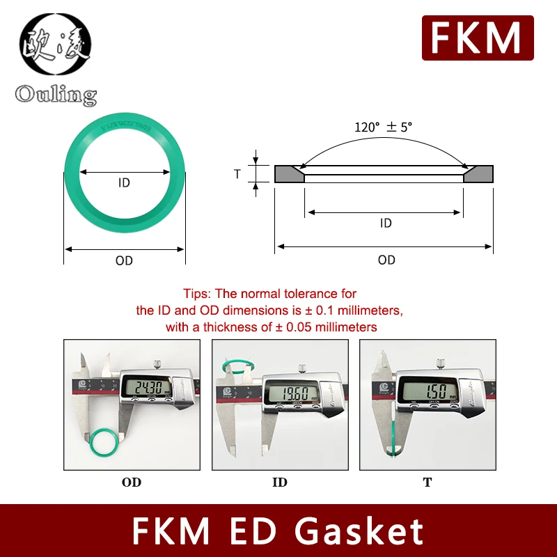 Fluorine rubber ED sealing ring | Diagonal washer | E-shaped column end sealing ring | Fluid joint sealing ring FKM