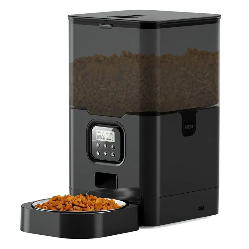 ABRE-Smart Automatic Pet Feeder With Voice And Timing Control For Cats And Dogs, Large Capacity Dry Food Dispenser, UK Plug