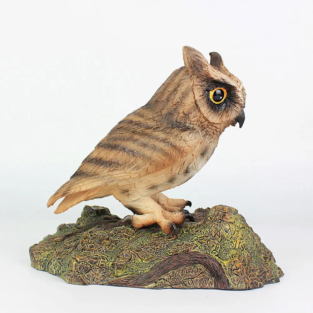 Owl Figure Premium Plastic Lifelike Decoration Kids Cognitive Display Animal Ornament for Home Office Cabinet Owl Figure Model