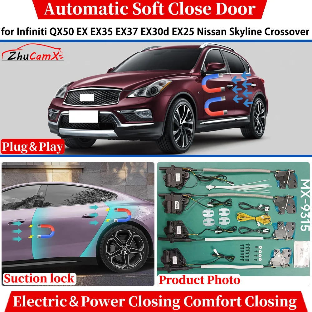 for Infiniti QX50 EX EX35 EX37 EX30d EX25 Nissan Skyline Crossover Car Automatic Soft Close Door Electric Closing Suction lock