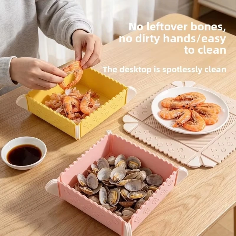 Practical Silicone Anti Scalding Mat Non Slip Easy To Clean Heat Insulation Pad Magnetic Foldable Storage Basket Dining Table