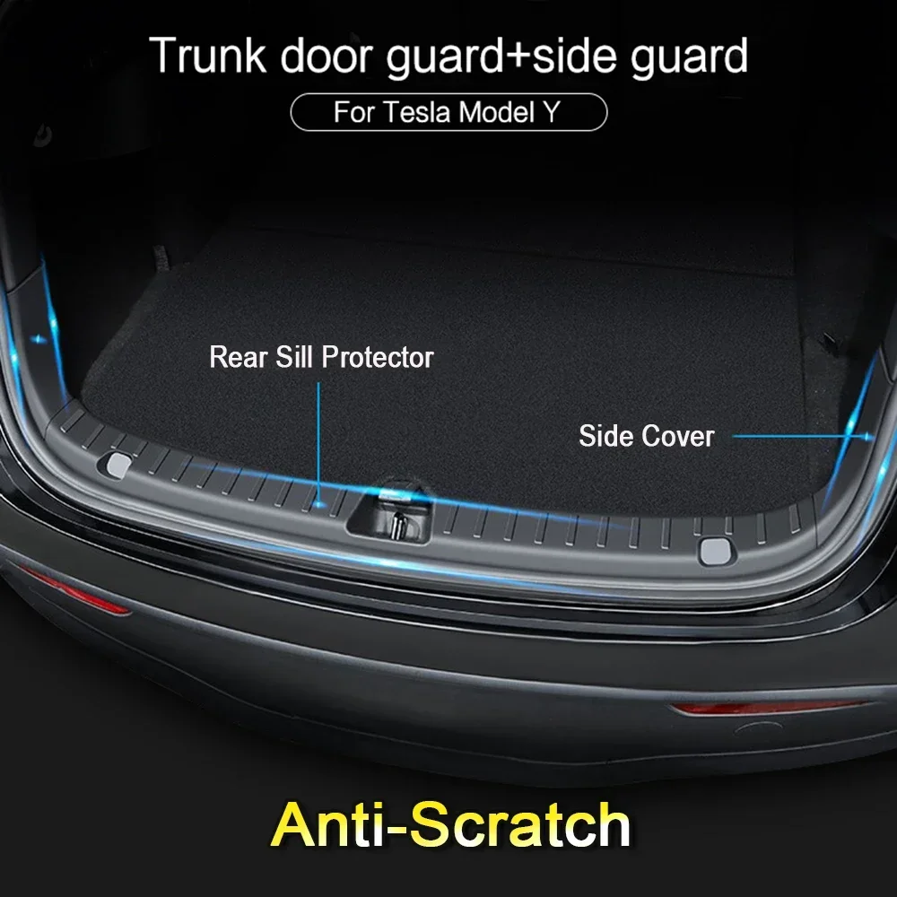 Trunk Cover for ABS Storage Cushion Accessory Tesla Model Y Anti-Scratch Pad Rear Cargo Threshold Bumper Auto Parts