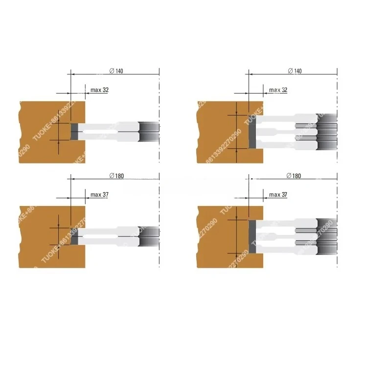 TUOKE 2-Piece Adjustable Cutterhead with Reversible Knives Woodworking Cutting Tools Set for Milling Cutter Groove Set