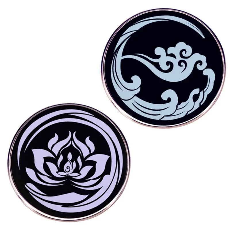 Mo Dao Zu Shi Cosplay Badges Brooch Lan Wang Ji Cloud Chen Qing Wei Wu Xian Lotus Flower Brooch Jewelry Pin Bag Clothes Decor