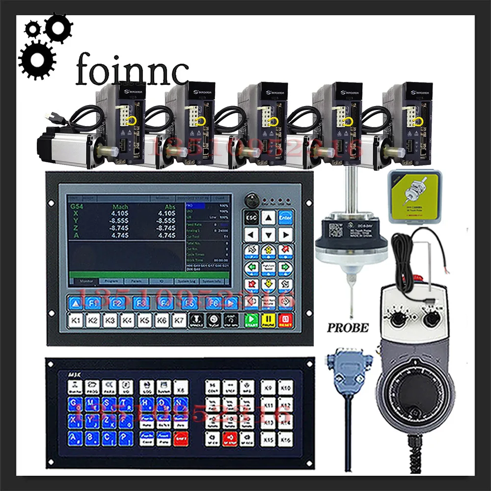 DDCS-EXPERT Offline Controller Kit 3/4/5 Axis CNC System +750w 220v Servo Motor Kit +3D Edge Finder +Extended Keyboard +Mpg