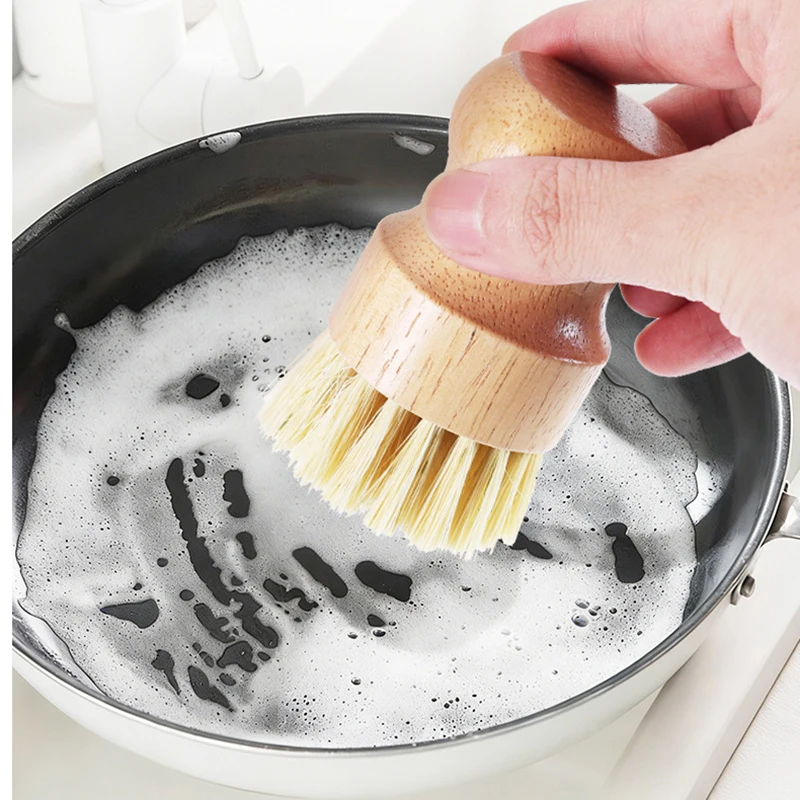 2pcs/set Kitchen Cleaning Brush Wooden Dish Brush with Natural Sisal and Coconut Durable Portable Eco Friendly Zero Waste