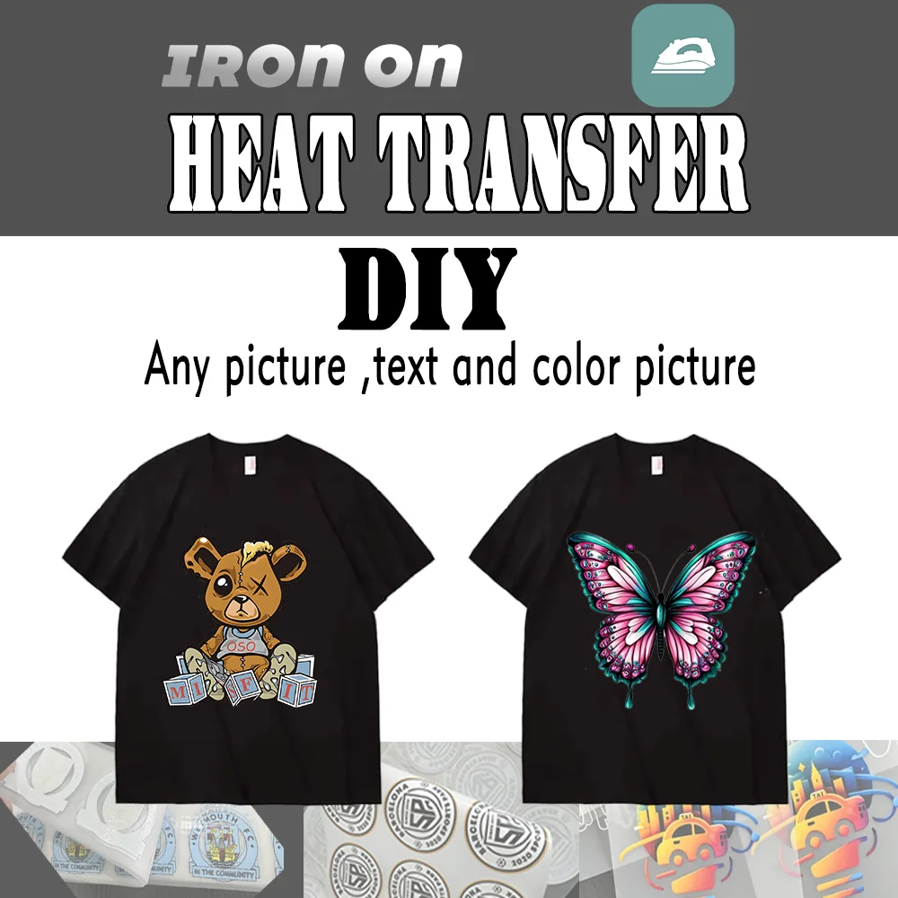 

10cm DIY Custom Logo Or Pictures Iron On Transfer Decals Clothing Patches on T-shirt Heat Transfer DTF Garment accessories