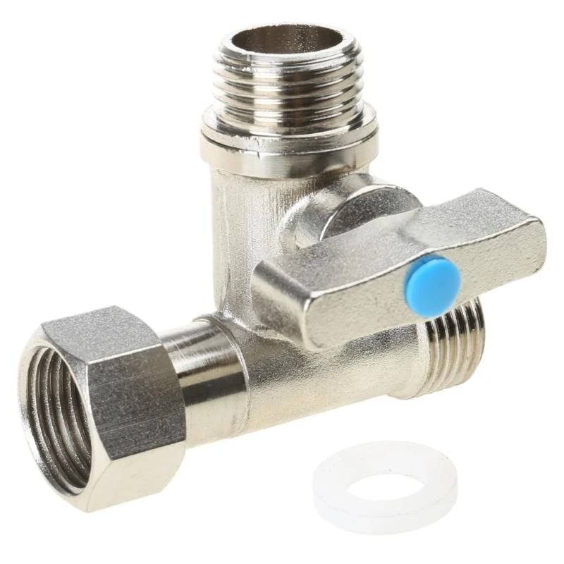 Tees Stop Valves 1/2X1/2X1/2'' Under Sink Splitters Tees Connector Adapter Y5GB